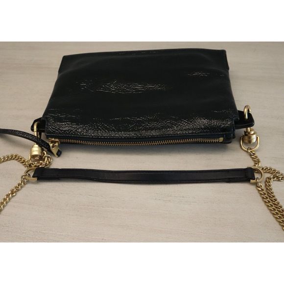 AllSaints Women's Black Fletcher Croc Embossed Leather Crossbody Bag Purse - Picture 9 of 9